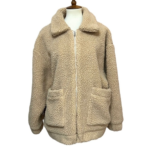 I.AM.GIA Pixie Teddy Tan Oversized Sherpa Coat Women’s Medium - Picture 6 of 15